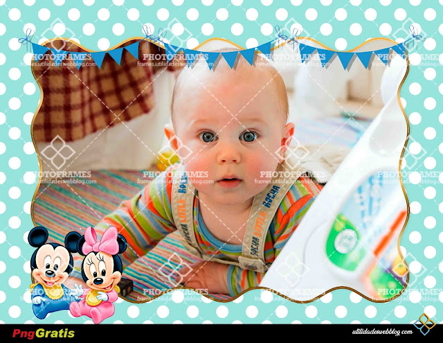 Bonito portaretrato para hacer fotomontajes infantiles de Baby Mickey y Baby Minnie