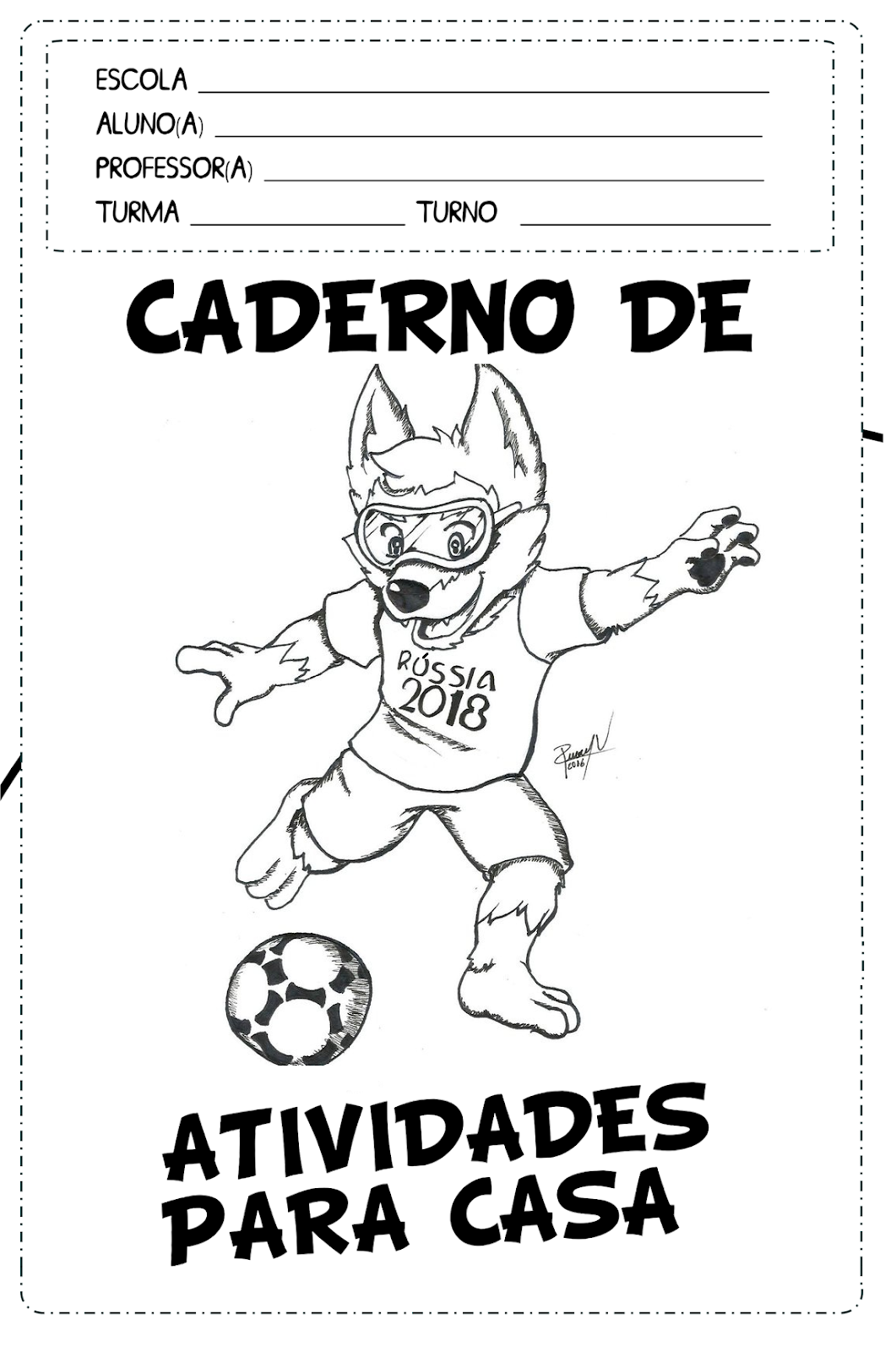 Blog de Geografia Capas Caderno de Atividades Zabivaka para Colorir