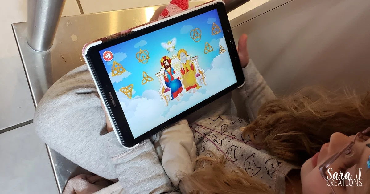 This app is AMAZING for Catholic kids. It is an engaging and fun way to learn about Bible stories, the life of Jesus, the Sacraments, the saints, prayers and so much more. Click to learn more about why we love this app so much.  