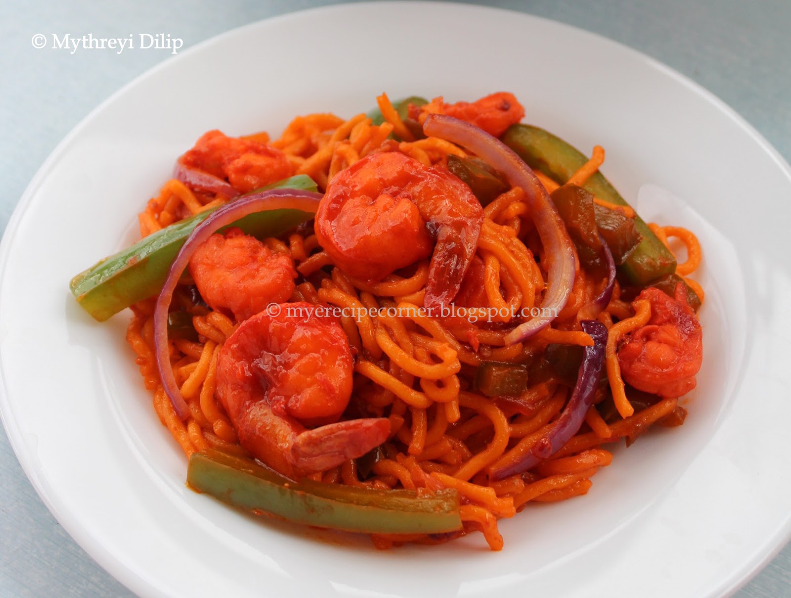 Mye's Kitchen Singapore Prawn Noodles Chilli Garlic Prawn Noodles