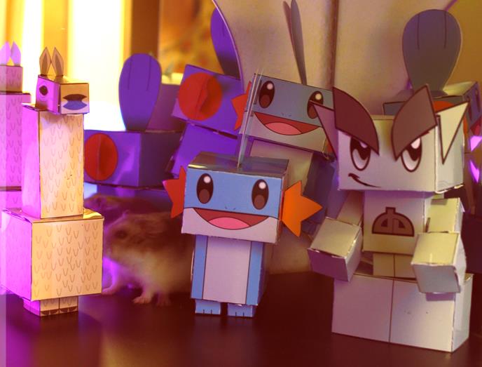 PAPERMAU: Five Anime Paper Dolls In Minecraft Style - by Pixel Papercraft
