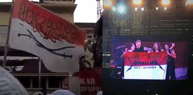 Bendera Merah Putih Bertuliskan Kalimat Tauhid Akan Ditindak Polisi, Metallica Bagaimana?