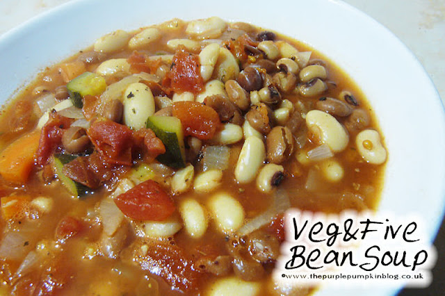 Veg & Five Bean #Soup #Recipe - low in calories!