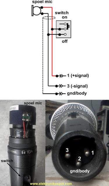 mikrofon dinamik mic schematic