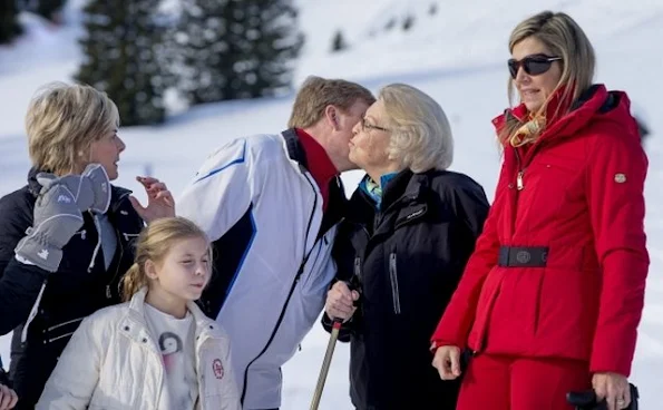 King Willem-Alexander, Queen Maxima, Princess Amalia, Princess Alexia, Princess Ariane,Princess Beatrix, Prince Constantijn, Princess Laurentien, Countess Eloise, Count Claus-Casimir and Countess Leonore during their wintersport holidays in Lech am Ahlberg