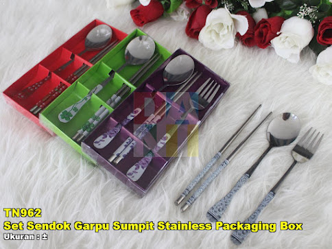 Set Sendok Garpu Sumpit Stainless Packaging Box