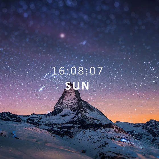 Mountain and Digital Clock Wallpaper Engine