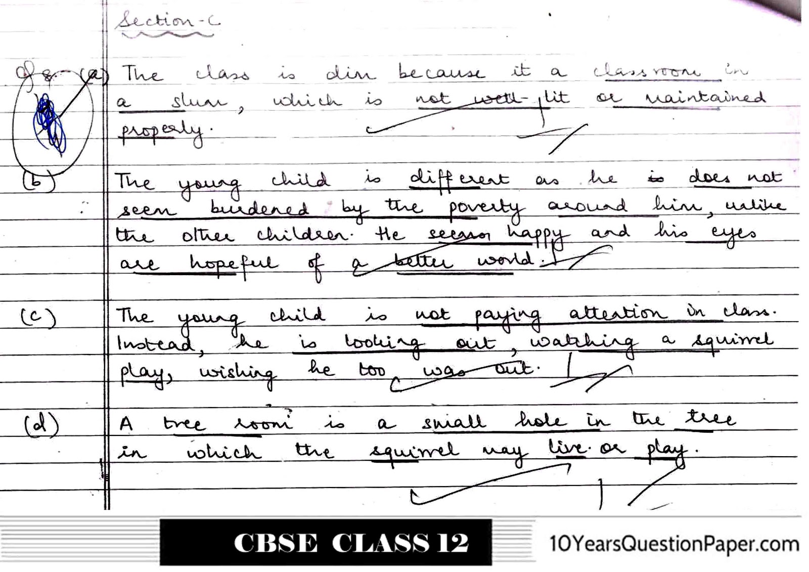 CBSE Class XII English Core answer sheet cbse class 12th English Core Topper answer sheet