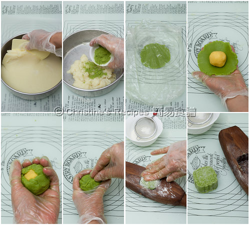 How To Make Green Tea & Custard Snow Skin Mooncakes03
