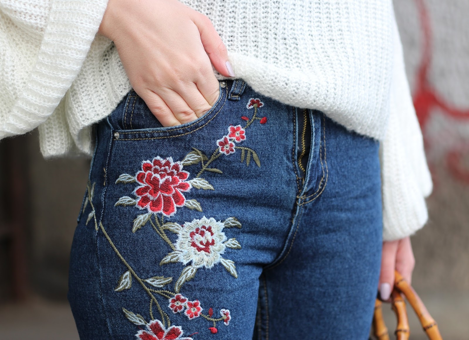 Embroidered jeans BEAUTY FINE PRINT