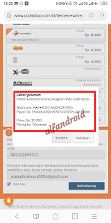 cara top up token heroes evolved