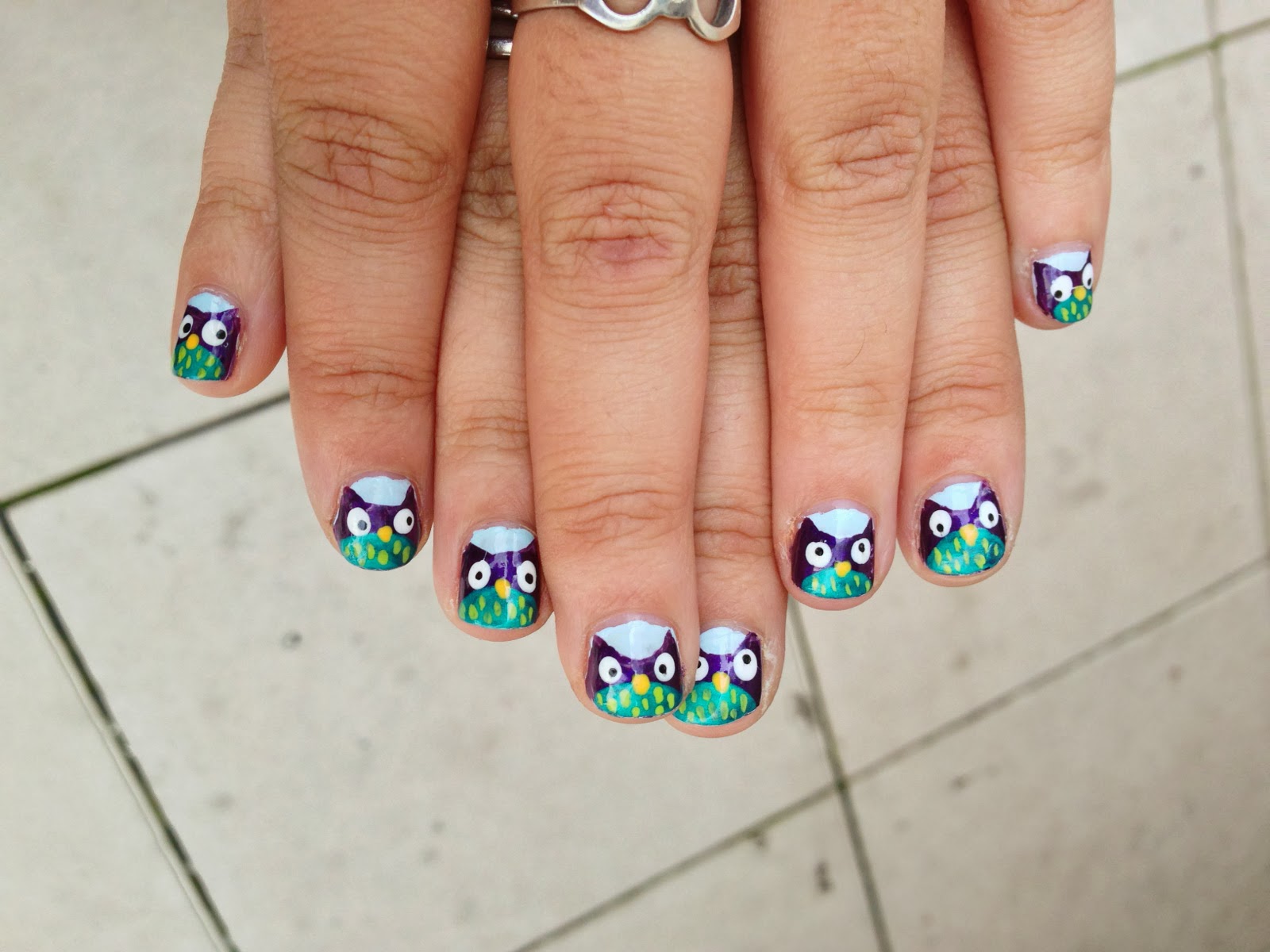 9. Owl Nail Art for Spring on Pinterest - wide 5