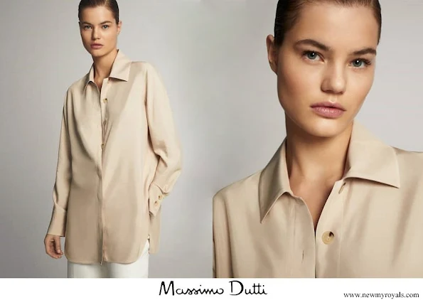 Queen Maxima wore Massimo Dutti Blouse