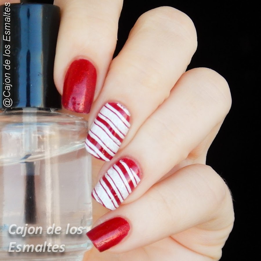 Uñas decoradas - Bastón de caramelo