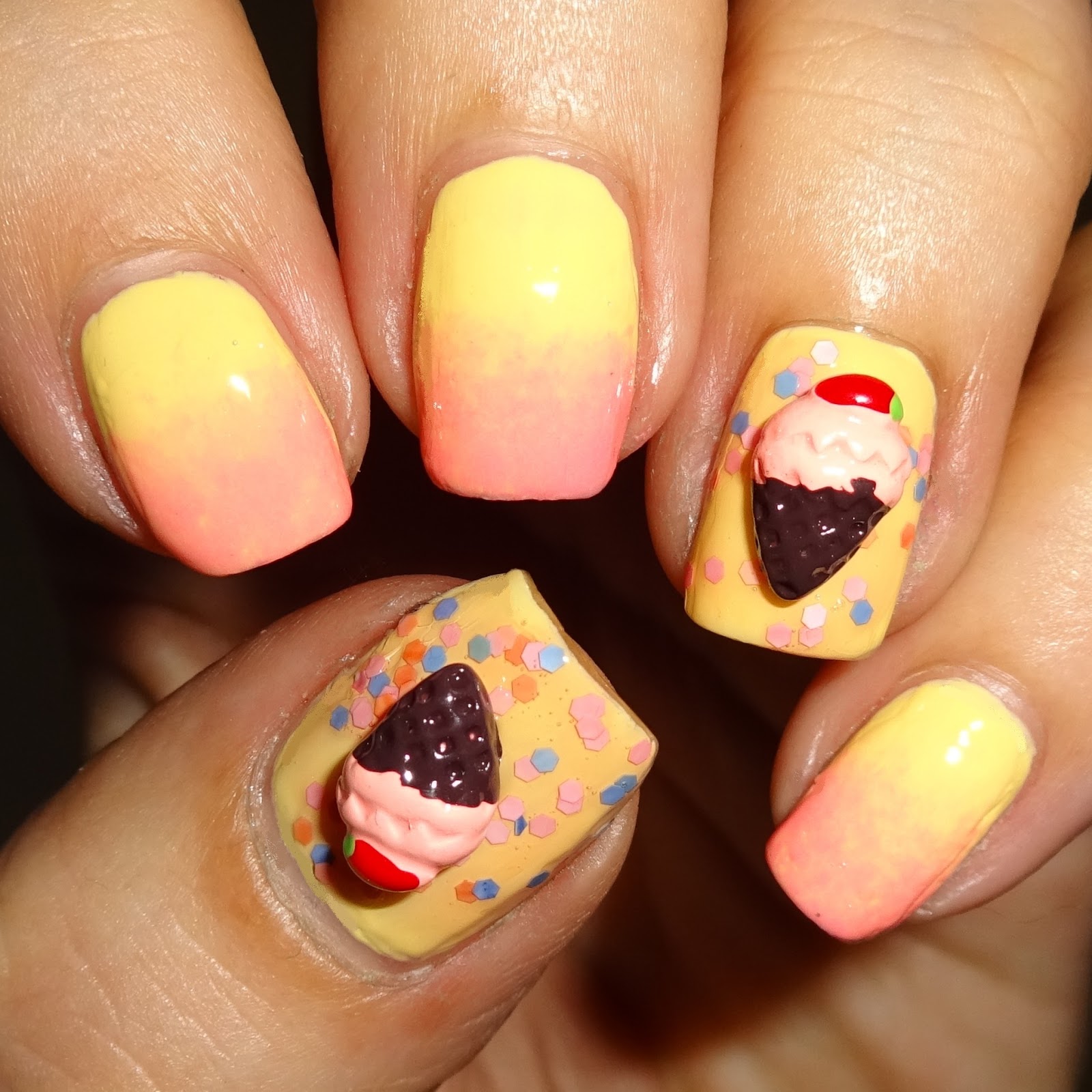 3d ice cream nails