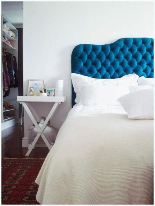 Monkey's Muse DESIGN INSPIRATION BLUE VELVET HEADBOARD