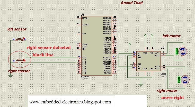 line following robot using 8051 microcontroller
