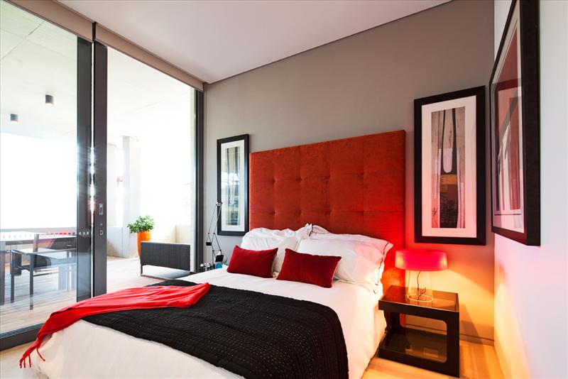  Ideas  for Bedrooms  Modern Red  and White  Bedroom 