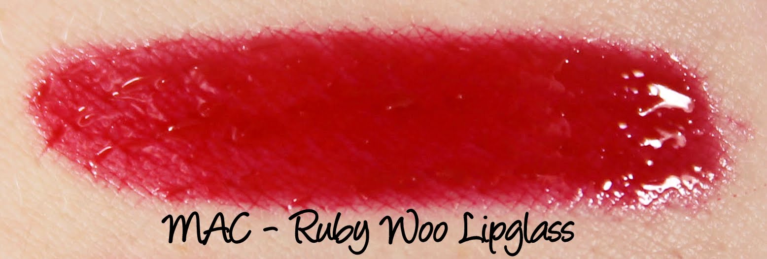 MAC Pencilled In: Ruby Woo Lipglass Swatches & Review