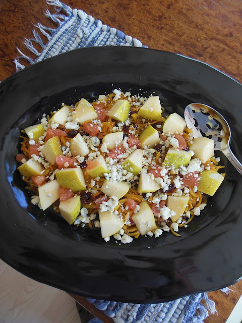 Fresh Golden Beet Salad with Cranberries Pears and Grapefruit Vinaigrette. Tangy and delicious fresh beet salad with pear and cranberry.