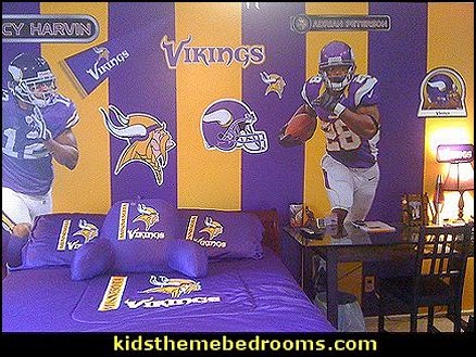 footballl Bedroom Decked Out in Vikings Fatheads Sports Bedroom decorating ideas - Wrestling theme bedroom decorating - boxing theme bedrooms - martial arts - skateboarding theme bedrooms - football - baseball - basketball theme bedrooms - basketball bedding - golf theme bedrooms - hockey bedding - theme beds sports Sports Bedroom decorating ideas - Wrestling theme bedroom decorating - boxing theme bedrooms - martial arts - skateboarding theme bedrooms - football - baseball - basketball theme bedrooms - basketball bedding - golf theme bedrooms - hockey bedding - theme beds sports