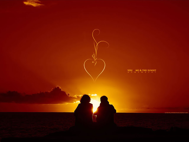 sunset wallpaper, you and me