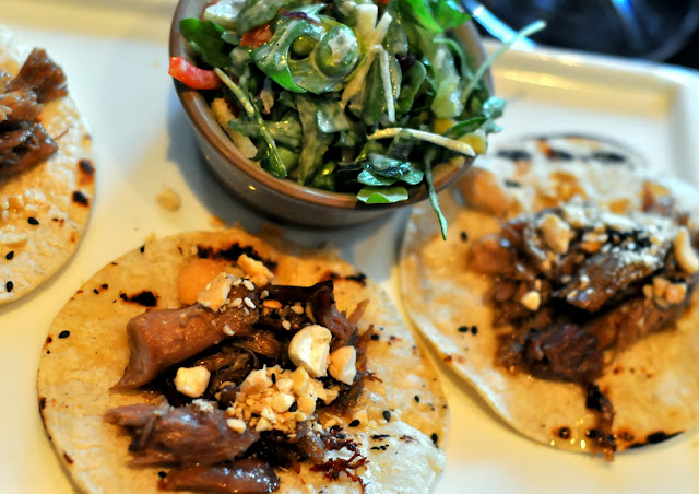 Duck Confit Tacos with Mandarin Ginger Asian Slaw - Carpe Diem Wine Bar - Napa, CA | Taste As You Go
