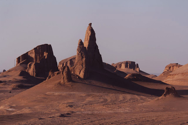 The sand rocks in the Lut Desert.