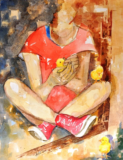 Create, nurture and set free - painting by Amita Goswami ( part of her portfolio on www.indiaart.com)