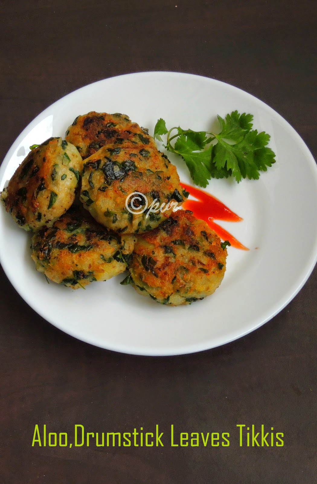 Aloo tikkis with greens, drumstick leaves aloo cutlets