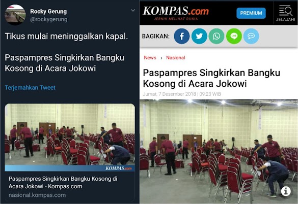 Paspampres Singkirkan Bangku Kosong di Acara Jokowi, Begini Komentar Rocky Gerung Paspampres Singkirkan Bangku Kosong di Acara Jokowi, Begini Komentar Rocky Gerung