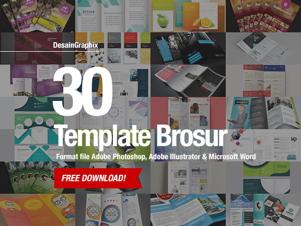30 Template Desain  Brosur  Free Download Format Photoshop  