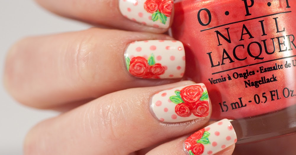 5. Coral and Floral Nail Art - wide 8