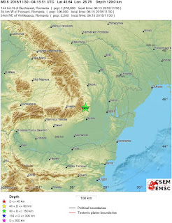 Cutremur cu magnitudinea de 3,7 grade in regiunea Vrancea