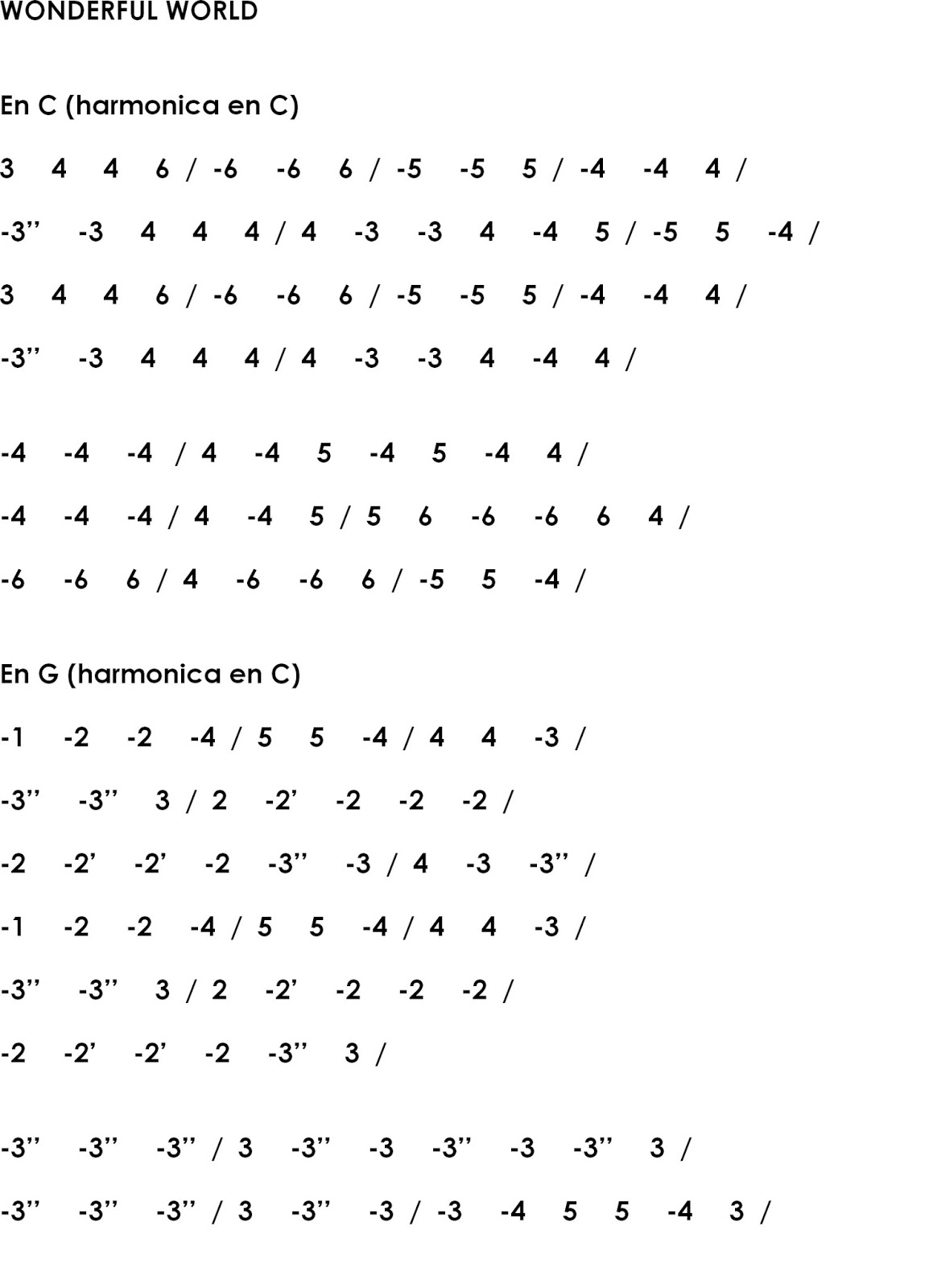 Harmonica Comté Wonderful world