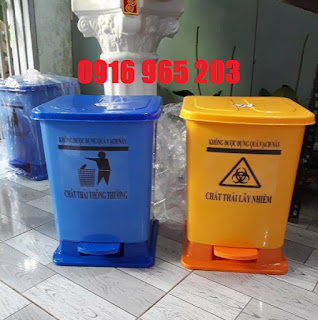 Thùng rác đạp chân 15 lít màu xanh dương