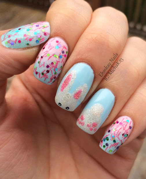 ehmkay nails shy bunny easter
