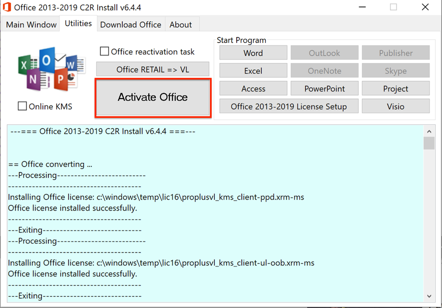 activar office professional plus 2019