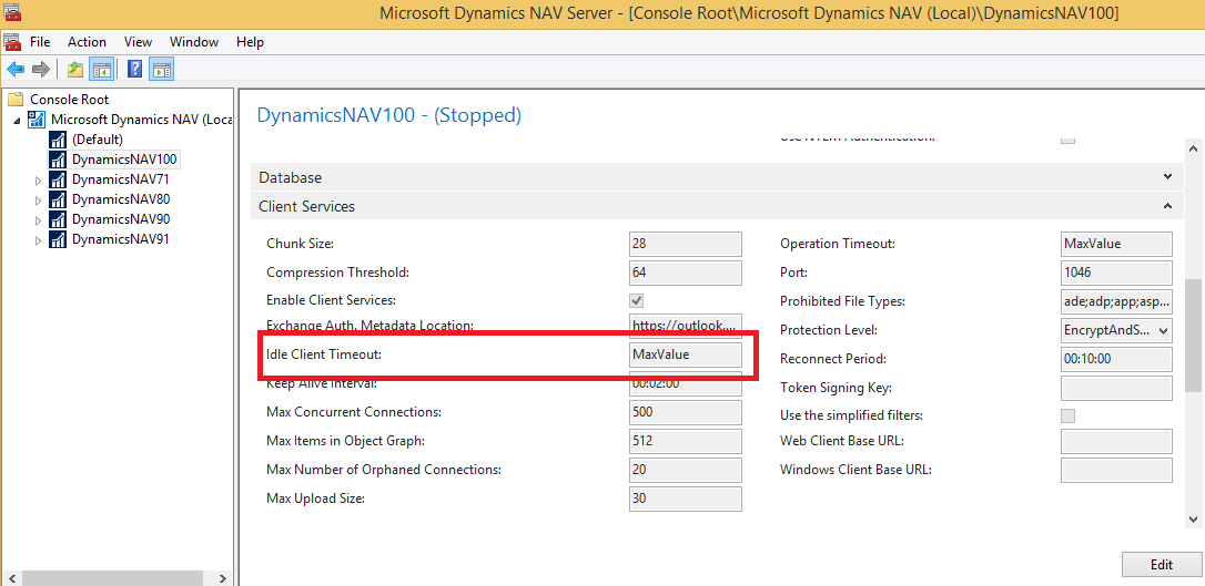 NAV Points Dynamics NAV Idle Time Setup (Windows Client)
