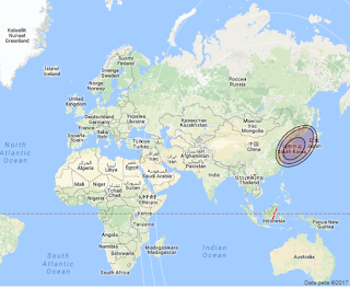 Footprint Satelit Koreasat 6 116.0°E