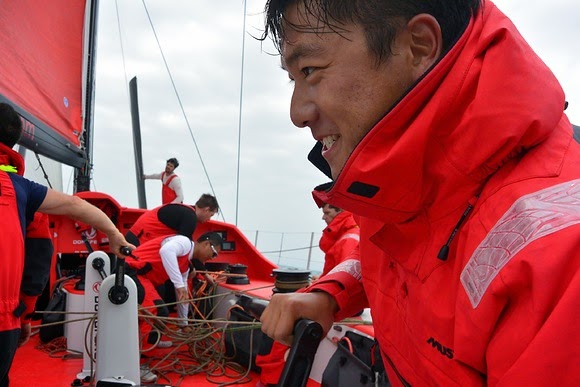 On board the Volvo Ocean 65 Team Dongfeng.