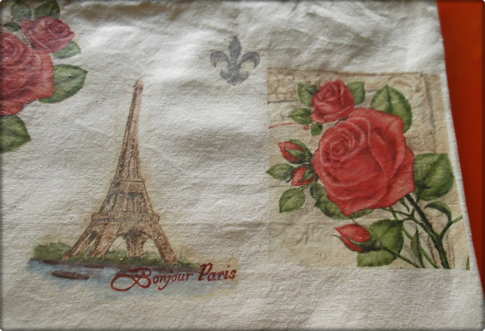 El Refugio de Lirtea BOLSA CON DECOUPAGE (DECOUPAGE EN TELA)