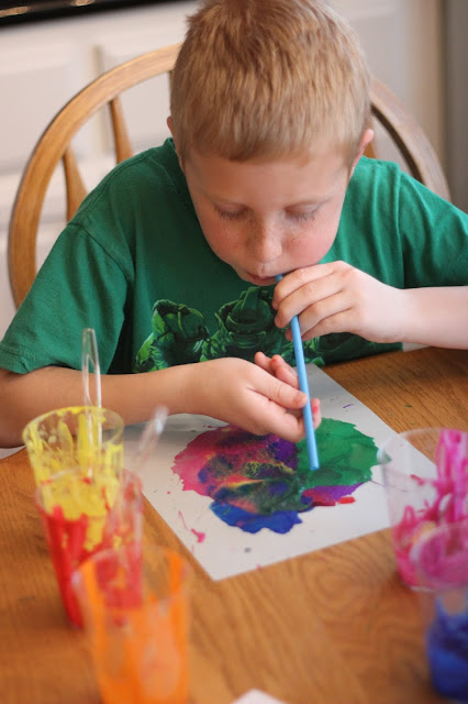 Toddler Approved!: STEAM Challenge: Little Cloud & Rainbow Blow Painting