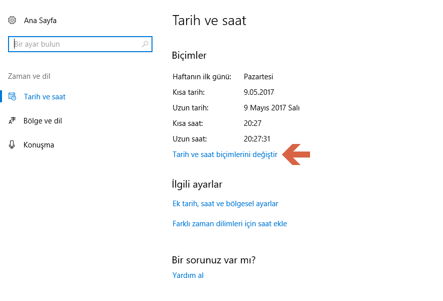 Windows'da tarih, saat ve ilgili ayarlar nasıl özelleştirilir 10 Windows 10 tarih ve saat ayar%25C4%25B1 10