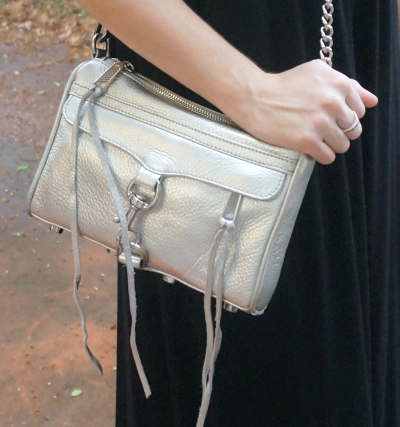 Rebecca Minkoff metallic silver mini MAC bag