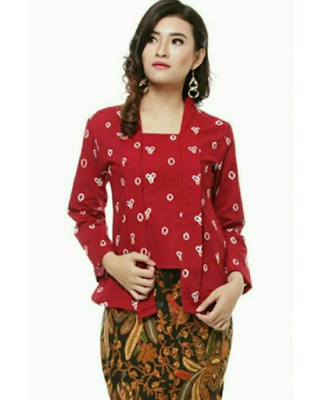 Model Baju Batik Jumputan Kombinasi