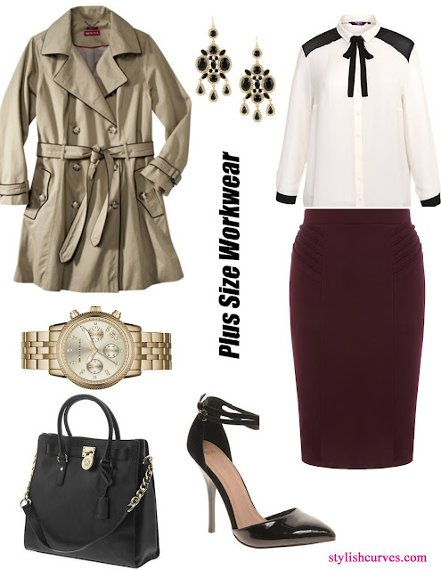 WORKWEAR WEDNESDAY: TIE NECK BLO-- USES AND PENCIL SKIRTS | Stylish Curves