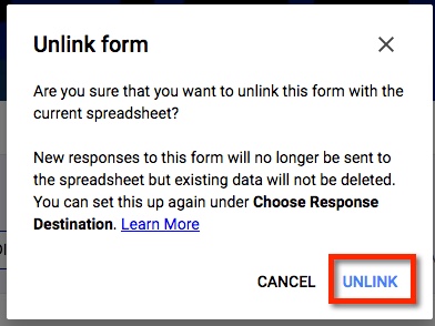 google reset a form for reuse with the new school year how to unlink a form in google sheets