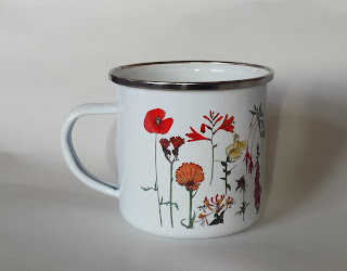 Enamel Flower mug by Alice Draws The Line Enamel Flower mug by Alice Draws The Line