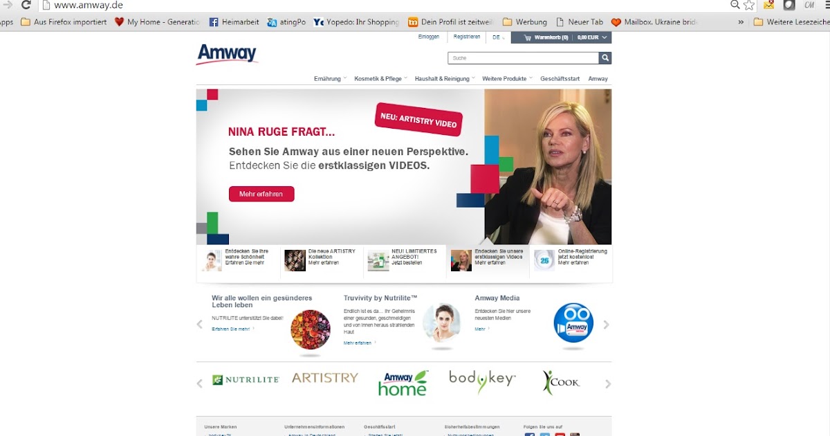 Amway als Nebenverdienst und Hauptberuf: Amway Hompage